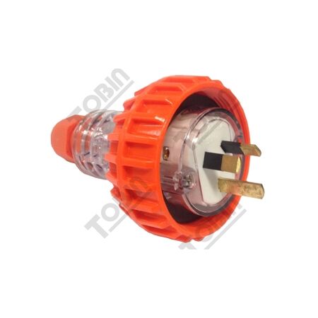 Straight Plug 3 Flat Pin | 10A 250V | IP66 Rated | by Tobin