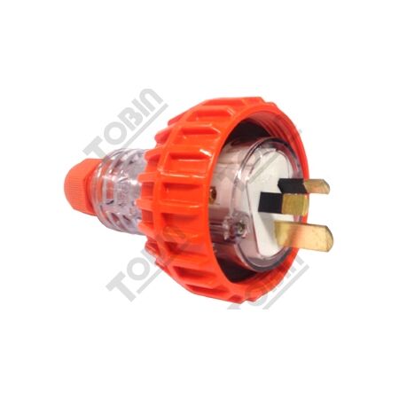 Straight Plug 3 Flat Pin | 15A 250V | IP66 Rated | by Tobin