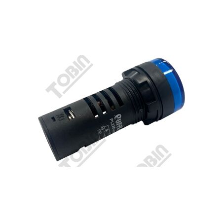 22mm Blue Pilot Light with Test Diode | 24V AC/DC | LED Indicator | Panel Mounting | by Tobin