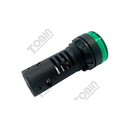 Pilot Light with Test Diode | 24V AC/DC | 22mm Mounting Diameter | Green LED Indicator | by Tobin