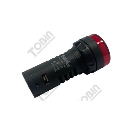Pilot Light with Test Diode | 24V AC/DC | 22mm Mounting Diameter | Red LED Indicator | by Tobin