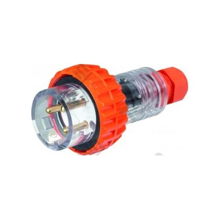 Straight Plug 3 Round Pin | 20A 250V | IP66 Rated | by Tobin