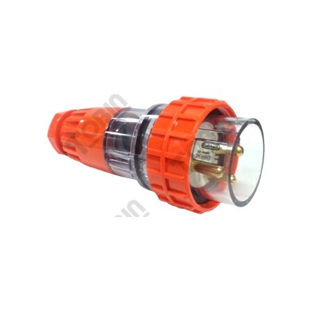 Straight Plug 3 Round Pin 32A 250V | IP66 Rated | Heavy Duty | by Tobin