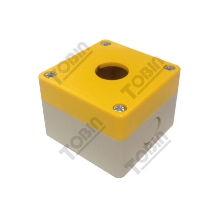 Pushbutton Enclosure Plastic | Single Hole Design | 51mm Depth | Yellow | by Tobin