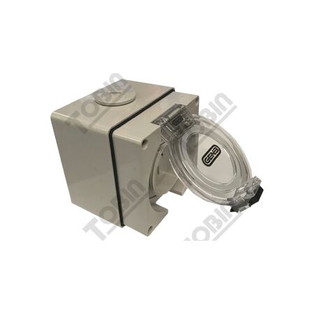 Surface Socket Outlet 3 Flat Pin 15A 250V | Autoswitch Functionality | Ideal for Industrial Use | by Tobin