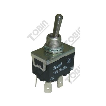 Toggle Switch 10A Double Pole DPDT | Metal Lever & Quick Connect | by Tobin