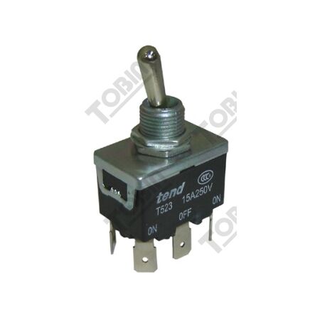 Toggle Switch 15A Double Pole DPDT | ON/OFF/ON Positions | Quick Connect Terminals | by Tobin