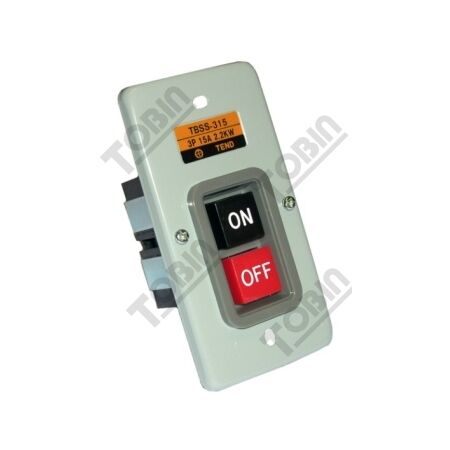 Power Switch Enclosure 15A 3 Pole ON/OFF | Latching Operation | Flush Mount Plastic | by Tobin