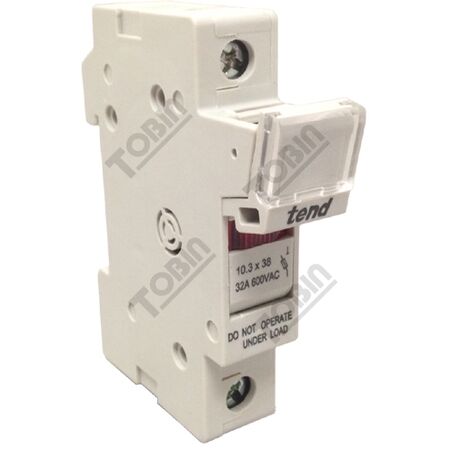 Fuse Disconnector 1 Pole 32A Illuminated | DIN Rail Mountable | Indicator Light | Compatible with 10x38mm Fuses | by Tobin