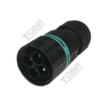 Inline Male Plug 4P | IP68 Rated | 17.5A Current | 23mm Diameter | by Tobin