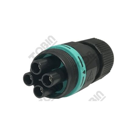 Inline Female Socket 4P | IP68 Rated | 17.5A Current | by Tobin