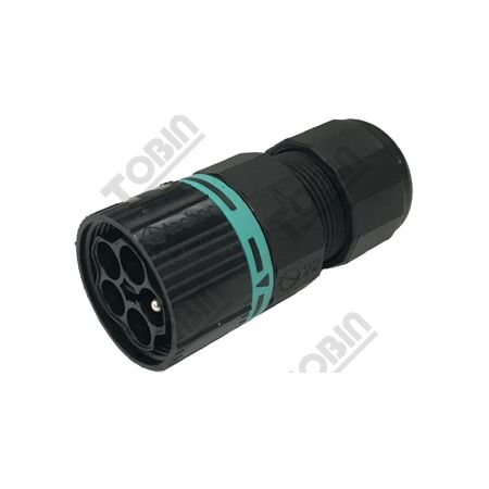 Inline Female Socket 5P | IP68 Rated | 17.5A Current | 23mm Diameter | by Tobin