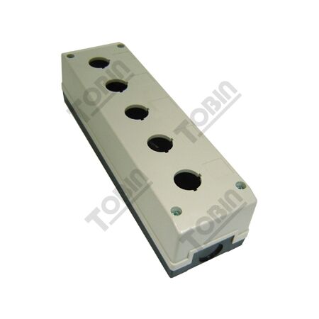 Pushbutton Enclosure Plastic 5 Hole | Durable Plastic | 22mm Hole Size | Ideal for Control Circuits | by Tobin