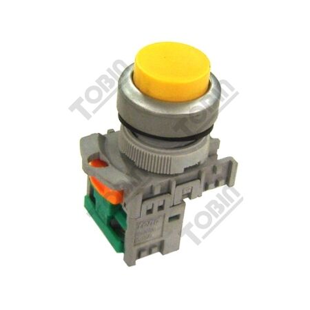 Pushbutton Raised Yellow | 1 Normally Open Contact | Easy Identification | by Tobin