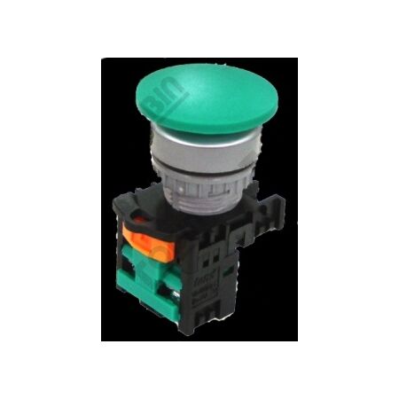 Pushbutton Mushroom Head Green | 1 Normally Open Contact | Easy Activation Design | by Tobin