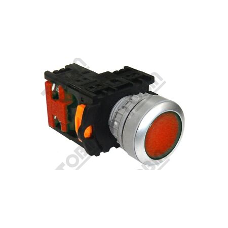 Pushbutton Illuminated 24VAC Red | LED Illumination | 1N/C Contact | Flush Mount | by Tobin