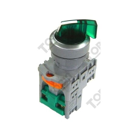 Selector Switch 2 Position Illuminated 240V | LED & Green Actuator | N/O Contact | by Tobin