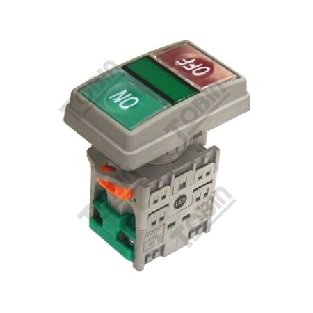 Pushbutton Twin Stop-Start Illuminated 240VAC | LED Illumination | 1N/O & 1N/C Contacts | by Tobin