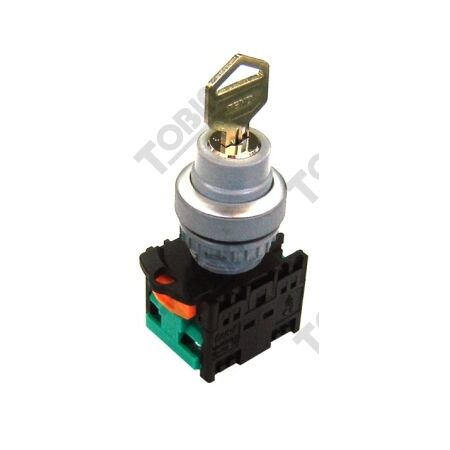 Selector Switch 3 Position Keyed Black | 2 Normally Open Contacts | Durable Finish | by Tobin