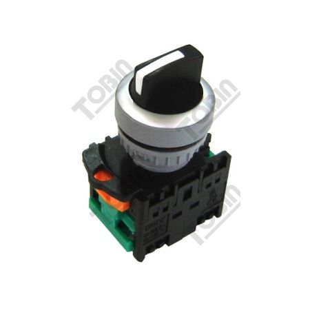 Selector Switch 3 Position Short Black | 2 N/O Contacts | Ideal for Control Circuits | by Tobin