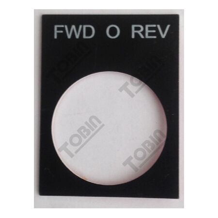 Pushbutton Legend Plate Fwd-O-Rev | Durable Plastic/Metal | Clear Marking for Control Panels | by Tobin