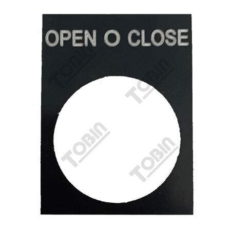 Pushbutton Legend Plate Open - O - Close | Durable Material | Easy Identification | Fits Standard Sizes | by Tobin