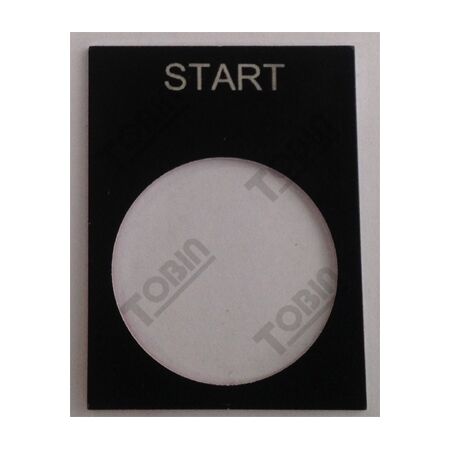 Pushbutton Legend Plate Start | Durable Plastic | Easy Installation | by Tobin