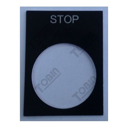 Pushbutton Legend Plate Stop | Durable Plastic or Metal | Clear 'Stop' Legend | Compatible with Standard Sizes | by Tobin