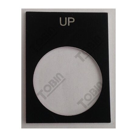Pushbutton Legend Plate Up | Durable Plastic | Easy Installation | Safety Compliance | by Tobin