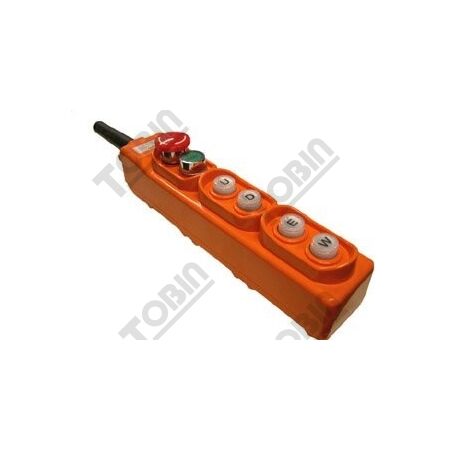 Hoist Switch Waterproof 4 Button | IP65 Rated | Emergency Stop | Robust Construction | by Tobin