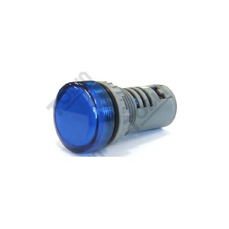 Pilot Light 22mm Hole | 30mm Mount Depth | Blue LED | 240V AC | by Tobin