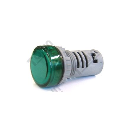 Pilot Light 22mm Hole | 30mm Mount Depth | Green LED | 240V AC | by Tobin