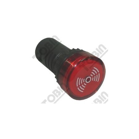 Buzzer with Flashing Light LED | 12VAC/DC | Monobloc Design | 22mm Diameter | by Tobin