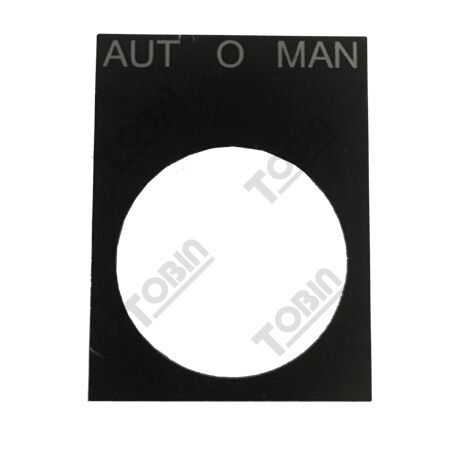 Pushbutton Legend Plate Auto-O-Man | Durable Plastic | Clear Identification | Labels AUTO, O, MAN | by Tobin