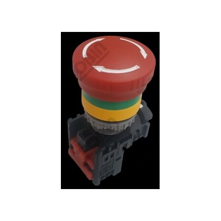 Emergency Stop Button 40mm | Twist to Release | 1N/C Contact | Red with White Arrows | by Tobin