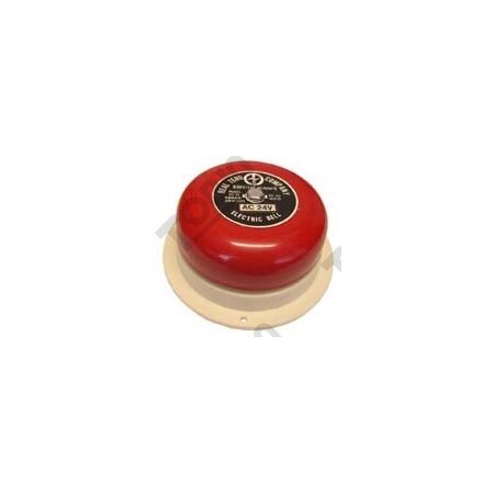 24VAC Red Surface Mount Warning Bell | 4 Inch Diameter | 86+ dB Sound Output | by Tobin