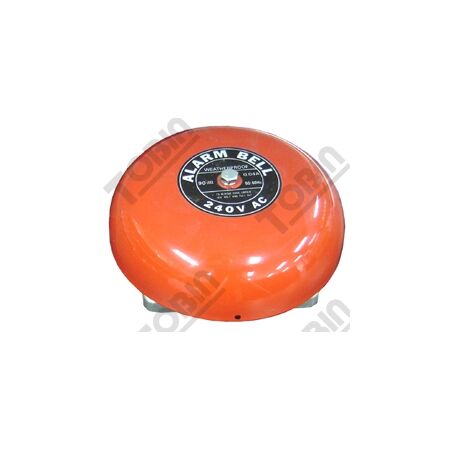 240VAC Industrial Alarm Bell | 6 Inch Diameter | 95dB Sound Output | Red Color | by Tobin