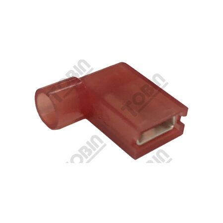 Red Female Quick Connect Terminal | 0.5-1.5mm Cable Compatibility | 90 Degree Angled Design | Fully Insulated | @Pack of 50 | by Tobin