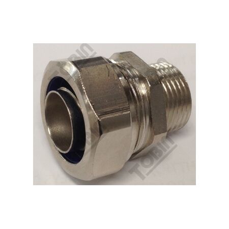 Conduit Fitting Straight 20mm | IP69 Rated | Nickel Plated Brass | by Tobin