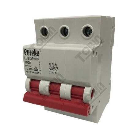 Isolator EUREKA Din Mount 3 Pole 100A | Electrical Isolation | DIN Rail Mountable | by Tobin
