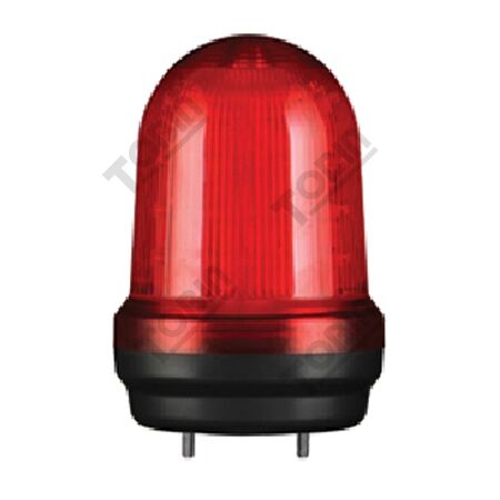 Warning Light IP65 80mm Red LED | 80dB Audible Alarm | 12-24VDC | by Tobin