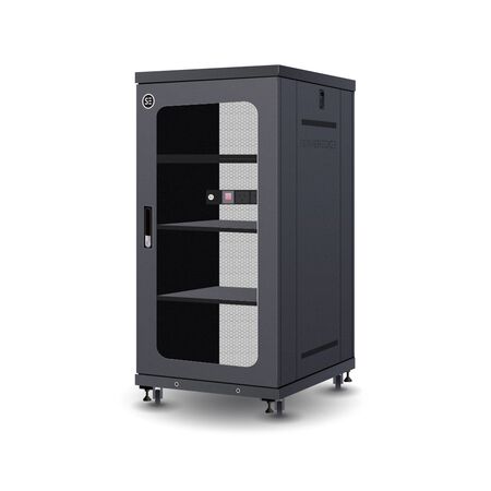 Server Rack Cabinet 22RU | Fully Assembled | Top-Panel Cable Routing | Perforated Doors for Airflow | by SERVEREDGE