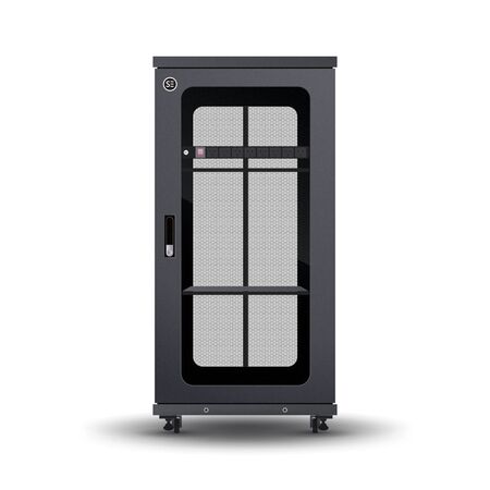 27RU Free Standing Server Cabinet | 800Kg Load Capacity | Locking Doors & Shelves | by SERVEREDGE