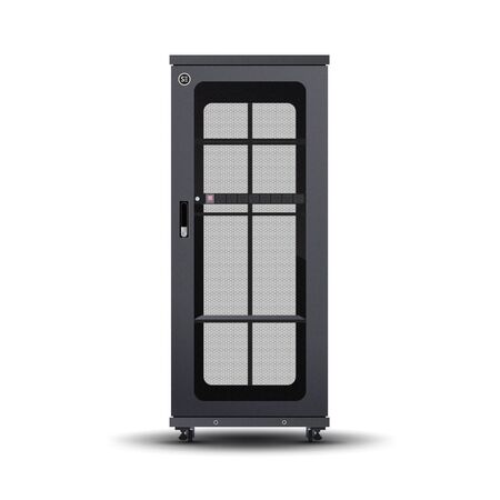 32RU Free Standing Server Cabinet | 750Kg Load Capacity | Locking Doors & Fixed Shelves | by SERVEREDGE