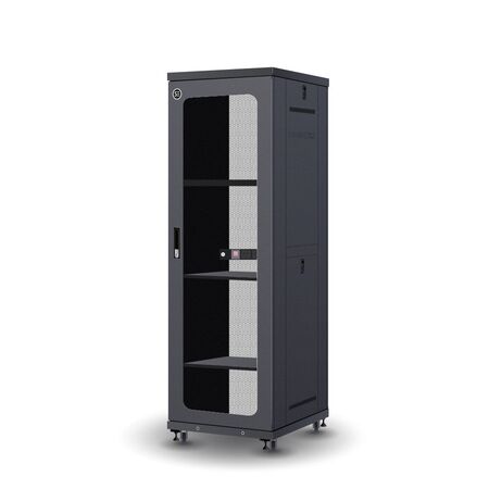 Server Rack Cabinet 37RU | 1000Kg Load Capacity | Locking Doors & Fixed Shelves | Fully Assembled | by SERVEREDGE