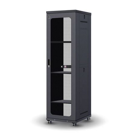 42RU Free Standing Server Cabinet | 1000kg Load Capacity | Locking Doors & Shelves | by SERVEREDGE