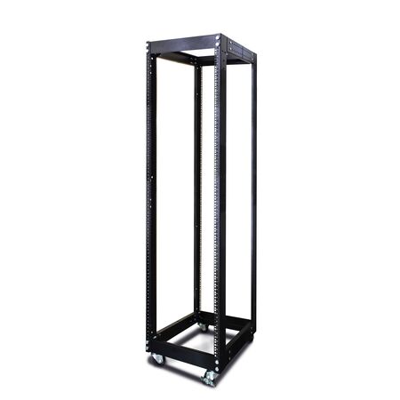 42RU 4 Post Rack Open Frame | Adjustable Depth | Steel Construction | Powder Coated Finish | by SERVEREDGE