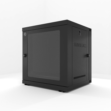 12RU Fully Assembled Hinged Frame Wall Mount Cabinet | Steel Construction | Easy Access Design | by SERVEREDGE