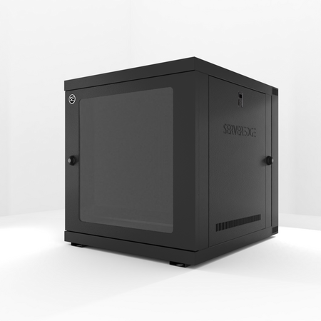 12RU Wall Mount Cabinet | Fully Assembled Hinged Frame | Steel Construction | Space-Saving Design | by SERVEREDGE