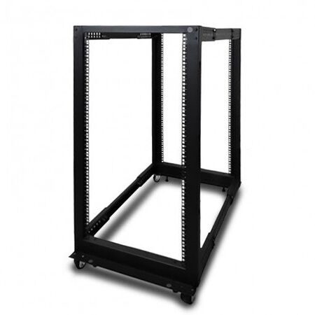 22RU 4 Post Open Frame Rack | Adjustable Depth | Steel Construction | Powder Coated Finish | by SERVEREDGE